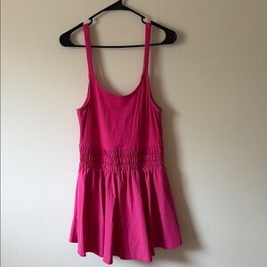 Women’s Hot Pink Mini Dress with Smocked Waist